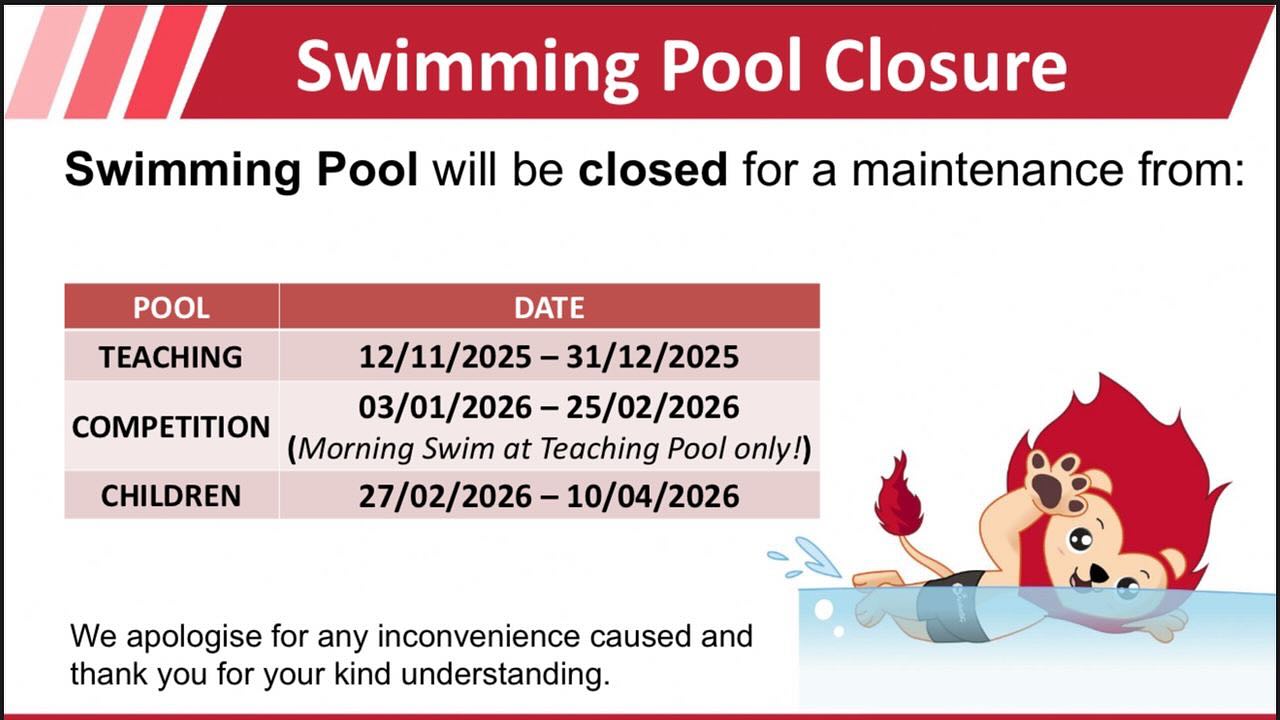 Swimming pool undergoing essential maintenance.